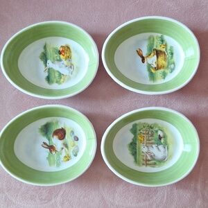 Williams Sonoma Vintage Bunny Ramekins Bowls Easter Egg Spring Set of 4 Bowls
